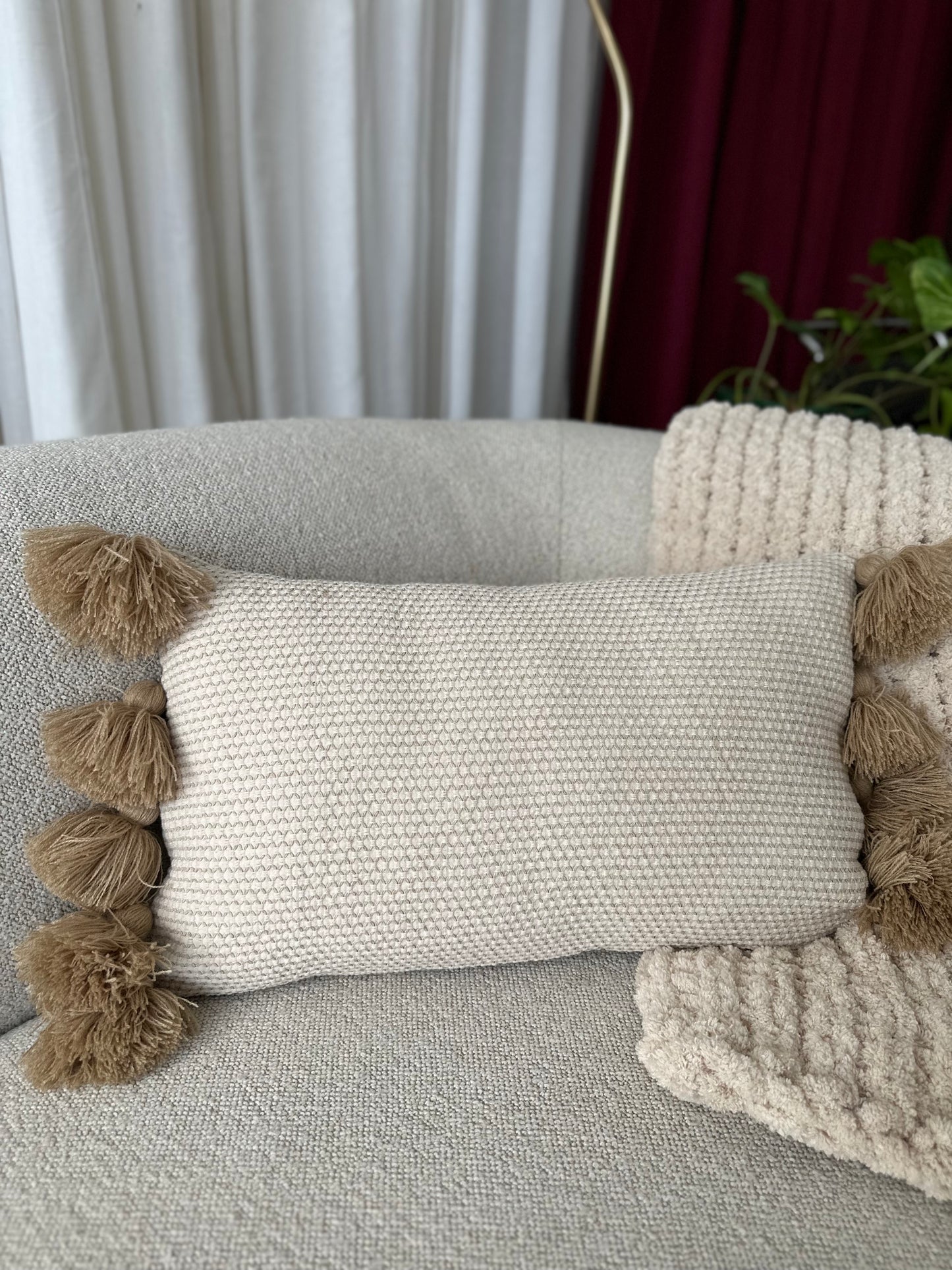Safi – Boho Fringe Lumbar Cushion Cover