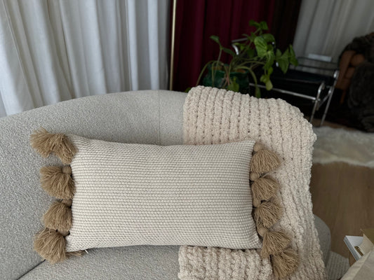 Safi – Boho Fringe Lumbar Cushion Cover