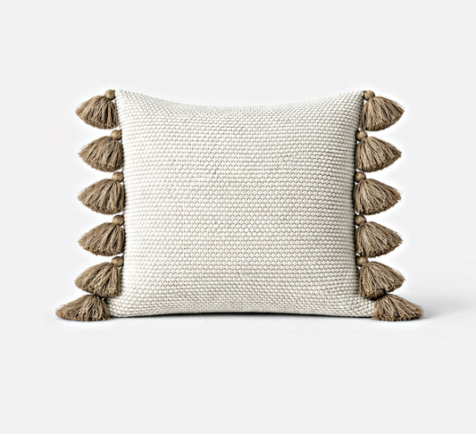 Raya – Textured Fringe Square Cushion Cover