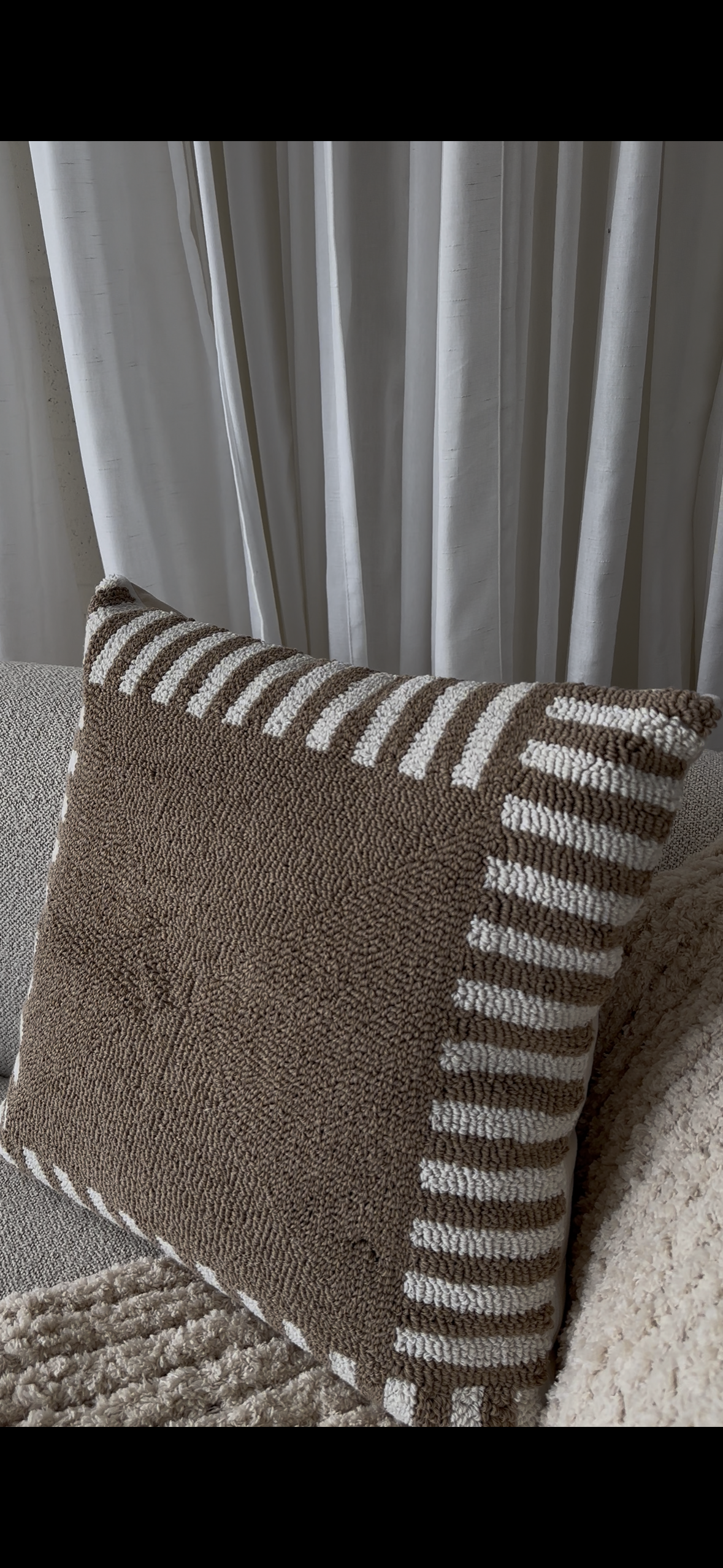 Zora – Striped Embroidered Cushion Cover