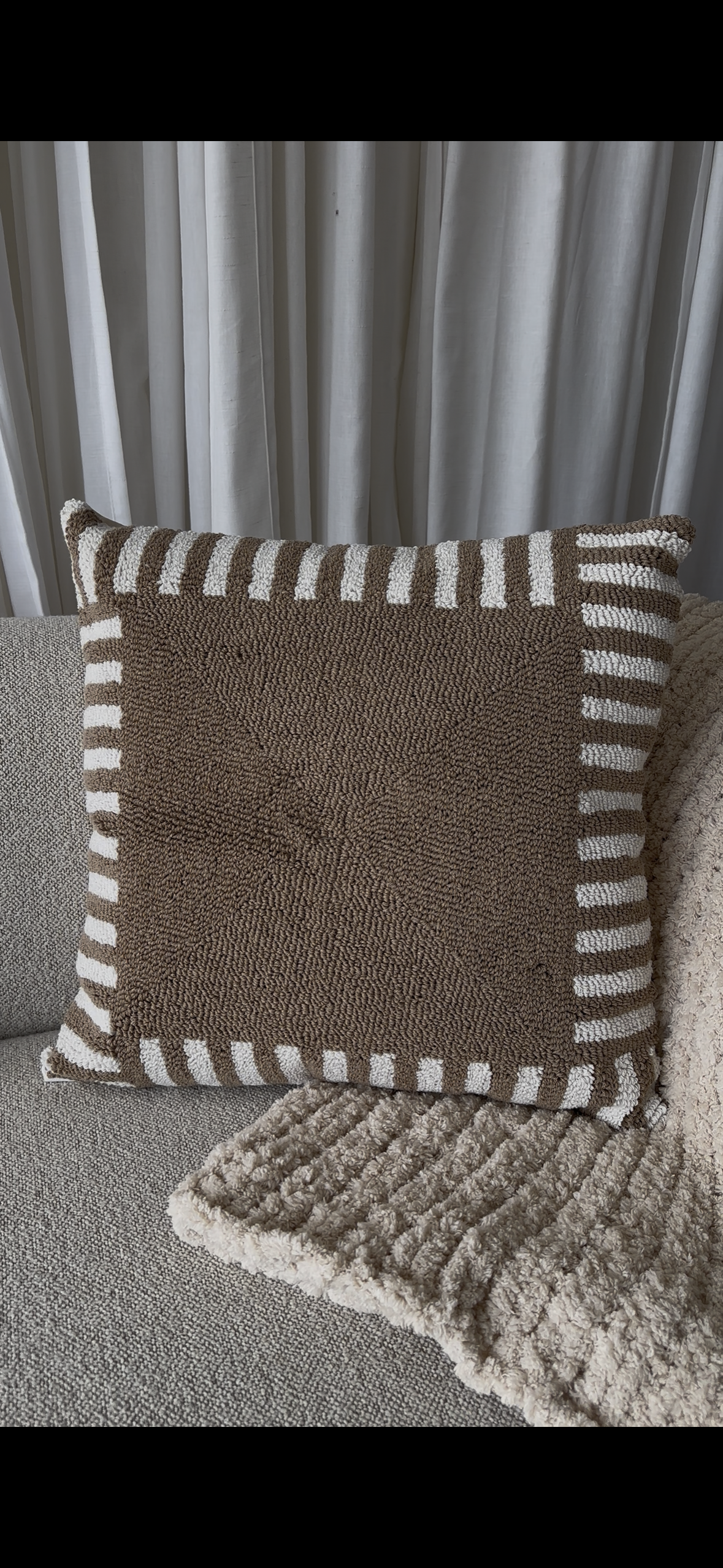 Zora – Striped Embroidered Cushion Cover